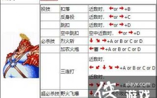 双截龙格斗技能出招表，双截龙格斗版出招表？
