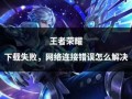 王者荣耀错误码怎么解决？王者出现错误码怎么办?？